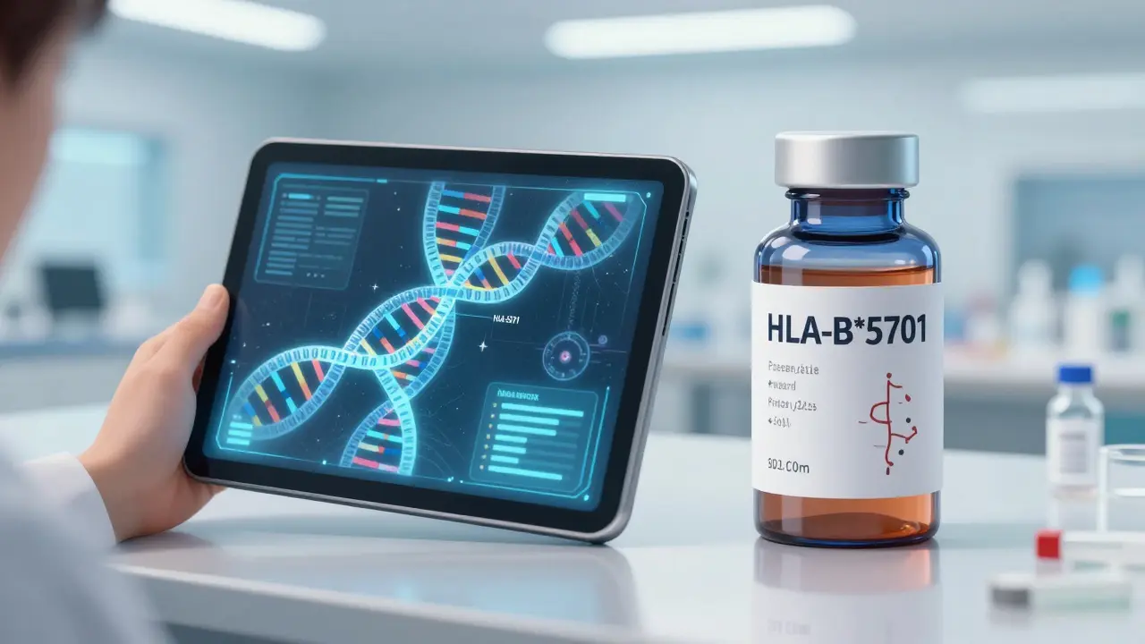 Anime depiction of a holographic DNA sequence and personalized medication for precision medicine.
