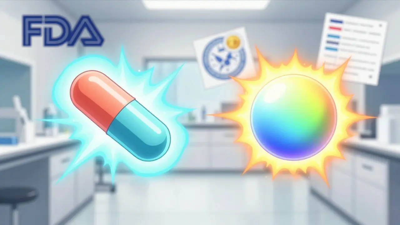 Comparison of brand and generic pills with equal glow