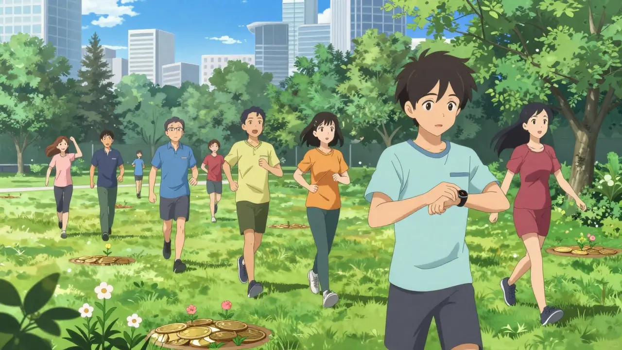 Healthy people walking in park symbolizing better adherence and outcomes