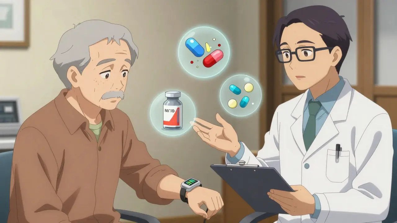 Doctor explaining drug interactions to a patient